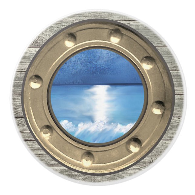 Nautical Porthole Ceramic Pull Keramikknauf (Vorderseite)