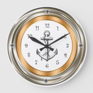 Nautical Porthole Design Wall Clocks Große Wanduhr