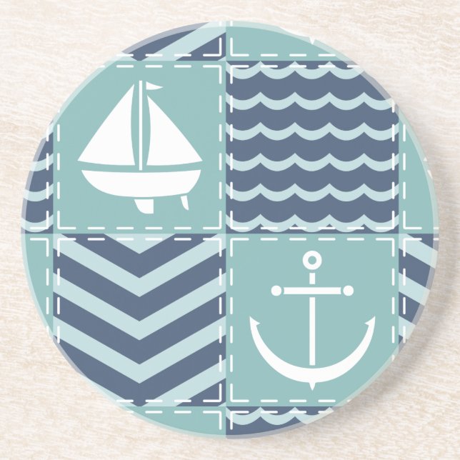 Nautical Quilt Sandstone Untersetzer (Vorne)
