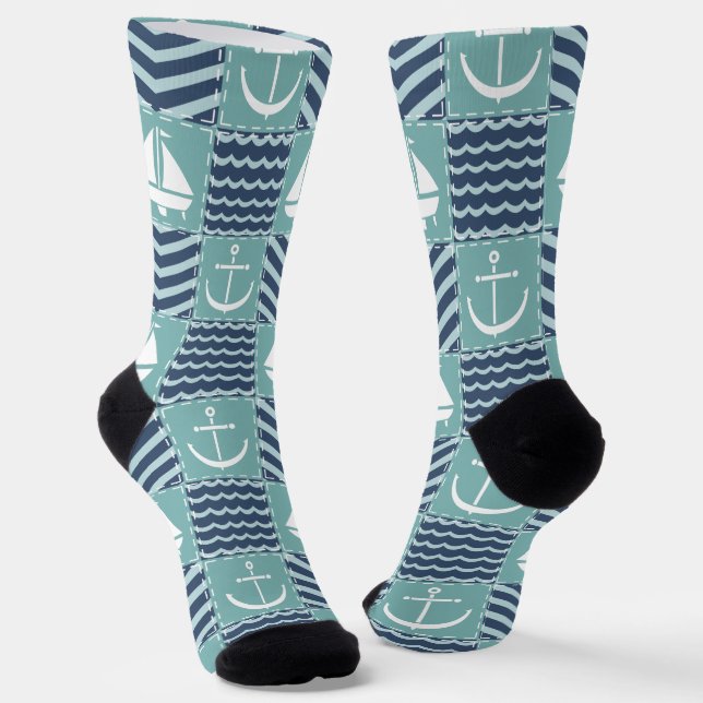 Nautical Quilt Socken (Gewinkelt)
