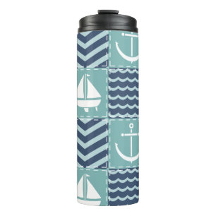 Nautical Quilt Thermal Tumbler Thermosbecher