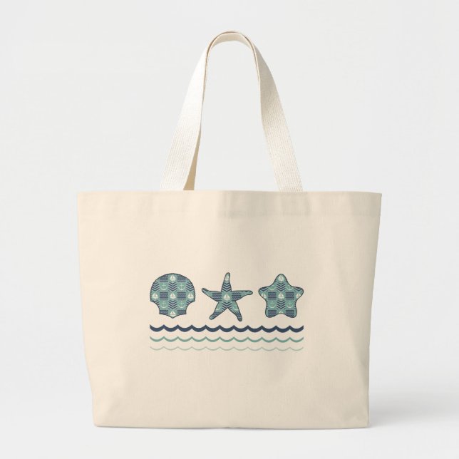 Nautical Quilt Tote Bag Jumbo Stoffbeutel (Vorne)