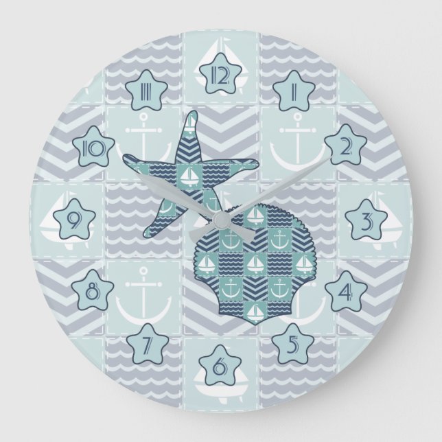 Nautical Quilt Uhr (Vorderseite)
