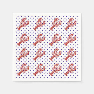 Nautical Red Hummer & Blue Dots Serviette