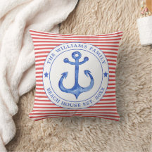 Nautical Red Striping - Family Beach House