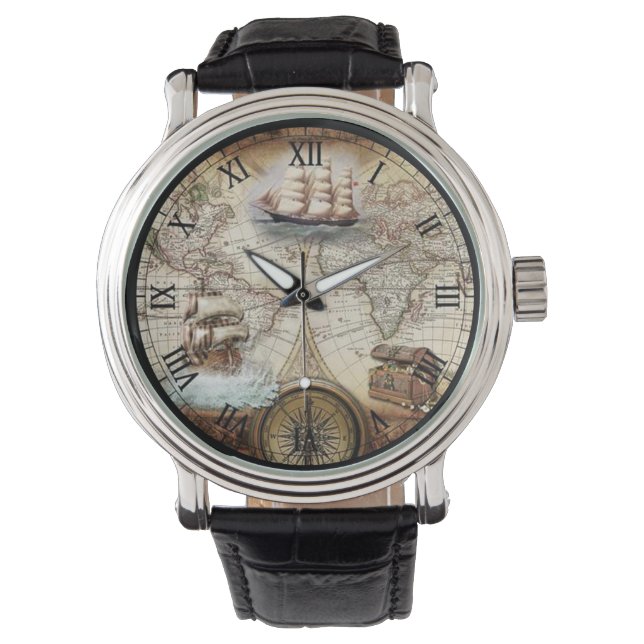 Nautical Roman Numeral Armbanduhr (Vorderseite)