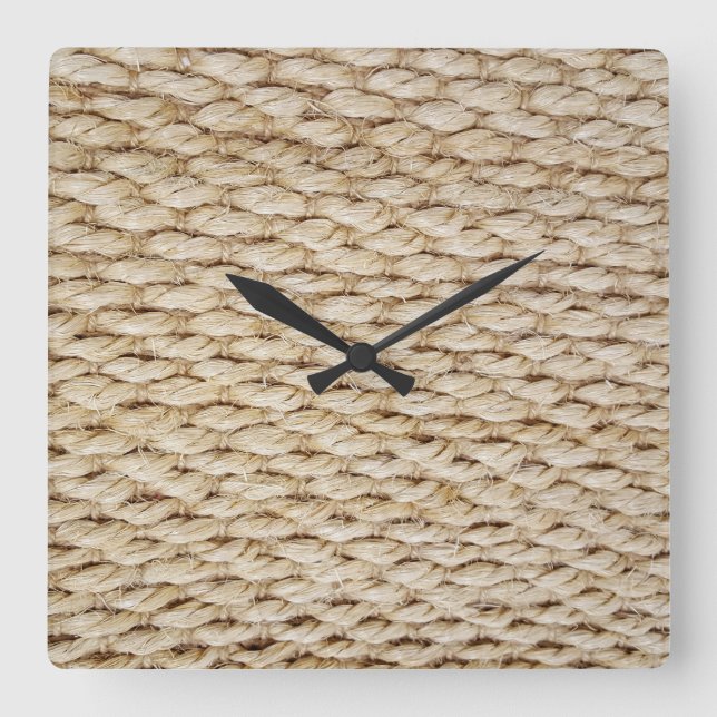 Nautical Rope background Quadratische Wanduhr (Vorderseite)