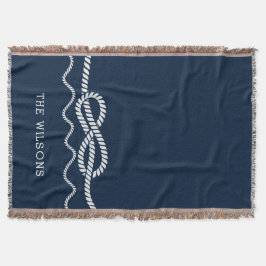 Nautical Rope Knot Personalized Throw Blanket Decke