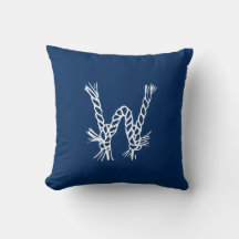 Nautical rope knots blue custom monogram