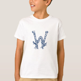 Nautical rope knots blue custom monogram T-Shirt