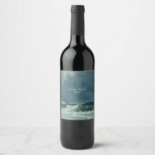 Nautical Rough Waters Weinetikett