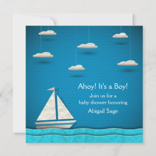 Nautical Sailboat Baby Shower Einladung ~ Boys