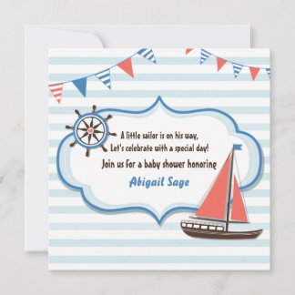 Nautical Sailboat Baby Shower Invitations pour gar