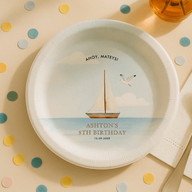 Nautical Sailboat  Birthday Party  Pappteller (Von Creator hochgeladen)