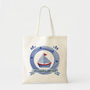 Nautical Sailboat Custom Library Bag für einen Ju Tragetasche