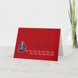 Nautical Sailboat Lass Your Dreams Set Segelname Karte