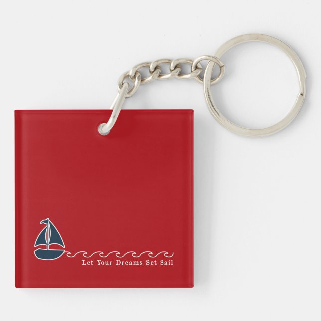 Nautical Sailboat LASSE IHR DREAMS SET SEGELboot Schlüsselanhänger (Rückseite)