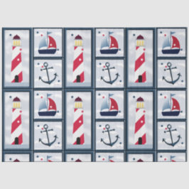Nautical Sailboat Leuchtturm Anchor Decoupage Seidenpapier