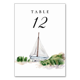 Nautical Sailboat Mariage Numéro de table