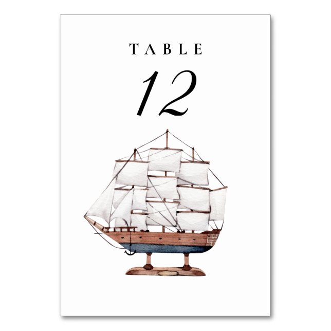 Nautical Sailboat Mariage Numéro de table (Par défaut)