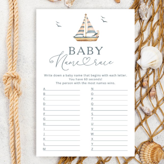 Nautical Sailboat Name Race Baby Showspiel (Von Creator hochgeladen)