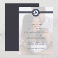 Nautical Sailboat Navy Blue Foto Hochzeit 