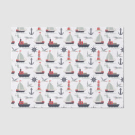 Nautical Sailboat Sailor Baby Boy Dusche Party Seidenpapier
