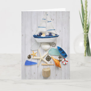 Nautical Sailboat Weihnachtsbaum Urlaub Karte