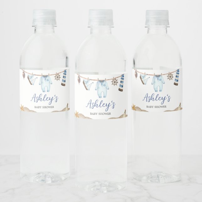 Nautical Sailor Ahoy Baby Dusche (Flaschen)