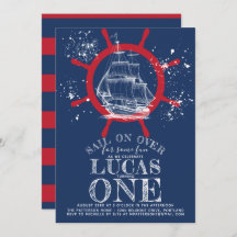 Nautical Sailor First Birthday Blue