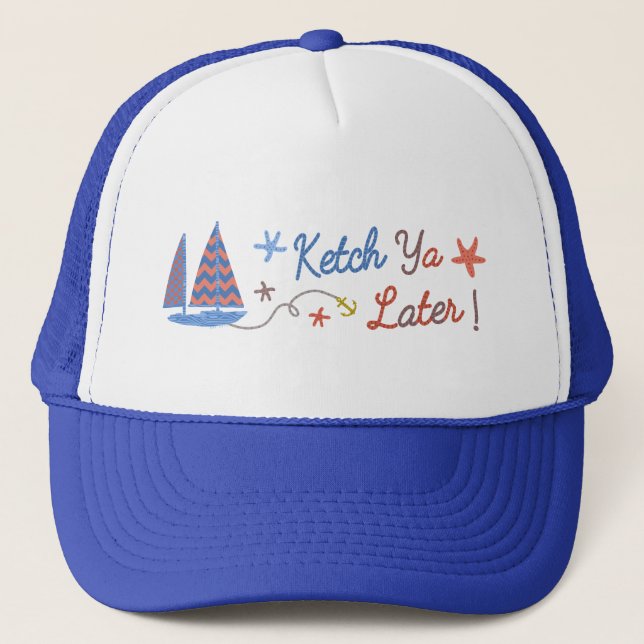 Nautical Sailor Spaß | Sailboat Ketch Pub Truckerkappe (Vorderseite)