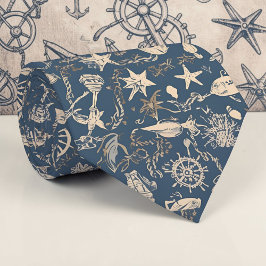 Nautical Sea Life Custom Necktie Krawatte