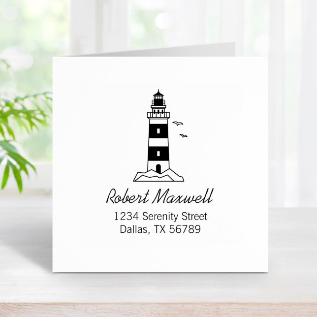 Nautical Sea Lighthouse Adresse 3 Gummistempel (Von Creator hochgeladen)