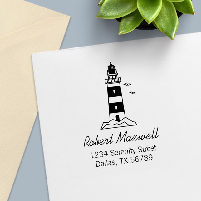Nautical Sea Lighthouse Adresse 4 Permastempel (Von Creator hochgeladen)