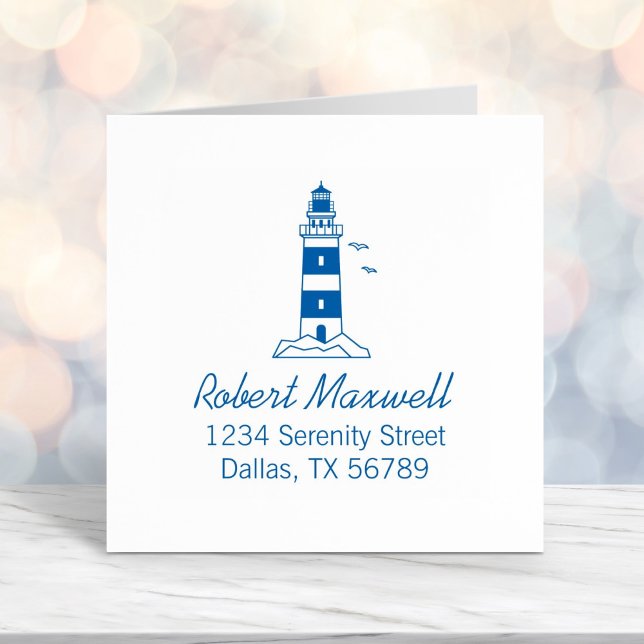 Nautical Sea Lighthouse Adresse 4 Permastempel (Von Creator hochgeladen)