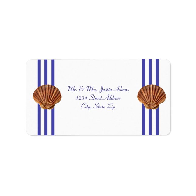 Nautical Seashell - Adressmarken Adressaufkleber (Vorne)