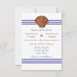Nautical Seashell - Einladung zur Hochzeit 3x5