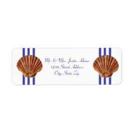 Nautical Seashell - Rücksendeadressen-Aufkleber