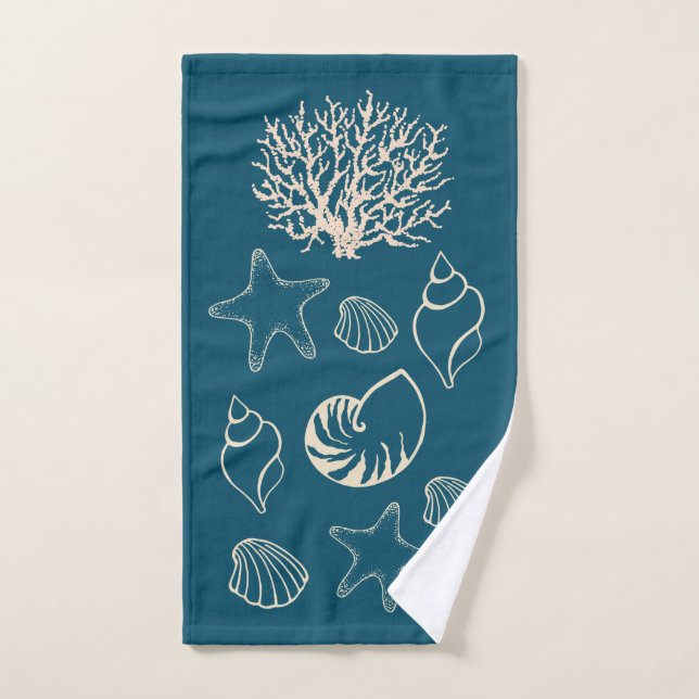 Nautical Seashells Bath Towel Set (Serviette à main)