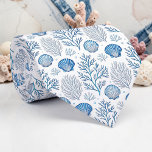 Nautical Seashells Custom Necktie Krawatte<br><div class="desc">This custom necktie features a beautiful nautical design with seashells, perfect for adding a touch of the ocean to any outfit. Whether you're heading to a seaside vacation, a special event, or just want to express your love for the sea, this tie is a stylish and unique choice. Made with...</div>