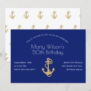 Nautical Seiner Geburtstagsfeier Einladung