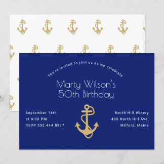 Nautical Seiner Geburtstagsfeier Einladung