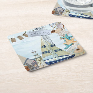 Nautical Series Design 4 Rechteckiger Pappuntersetzer