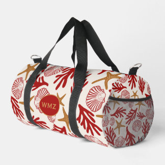 Nautical Shell Print Gym & Travel Bag Duffle Bag