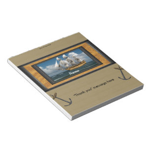 Nautical Ship Candy Bar Wrapper Gastgeschenk Notizblock