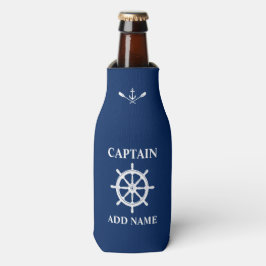 Nautical Ships Wheel Anchor Oars Captain Name Navy Flaschenkühler