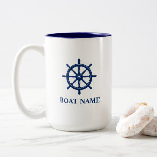 Nautical Ships Wheels Helm Hinzufügen Boot oder N Zweifarbige Tasse