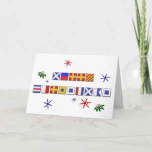 Nautical Signal Flag Frohe Weihnachtskarte Feiertagskarte