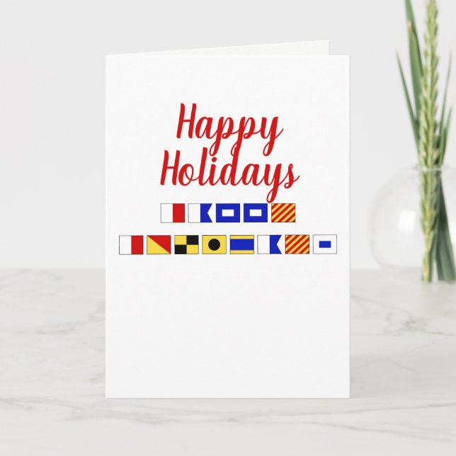 Nautical Signal Flag Happy Holidays Feiertagskarte (Vorderseite)