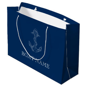 Nautical Spirit Anker Navy Blau Große Geschenktüte